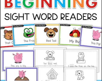 Kindergarten Sight Word Beginning Readers LEARN TO READ Printable Books Homeschool Classroom