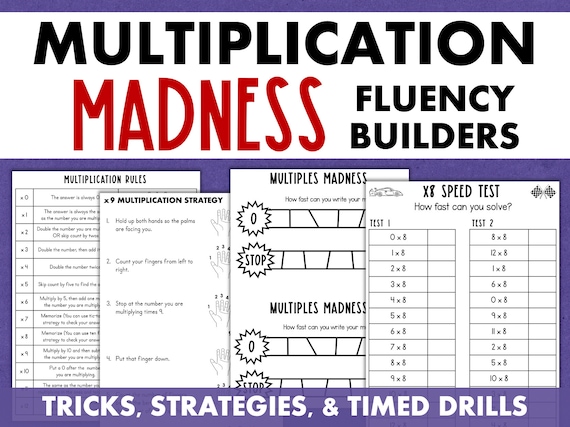Multiplication Worksheets Fact Fluency Practice Timed Drills - Etsy
