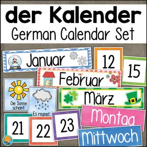 DEUTSCH Kalender Kit Monate Tage Jahreszeiten Wetter Datum Karten Set der Kalender und das Wetter Klassenzimmer Homeschool