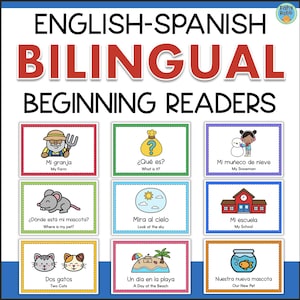 Learn to Read English Spanish Bilingual Beginning Readers Dual Language Books Kindergarten Sight Words