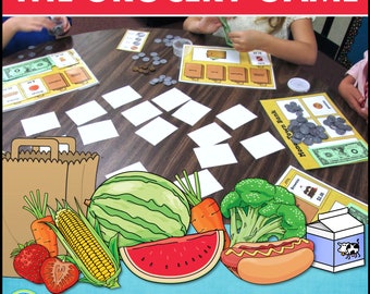 Counting Money Grocery Shopping Game Classroom or Homeschool Math & Life Skills Printable Activity