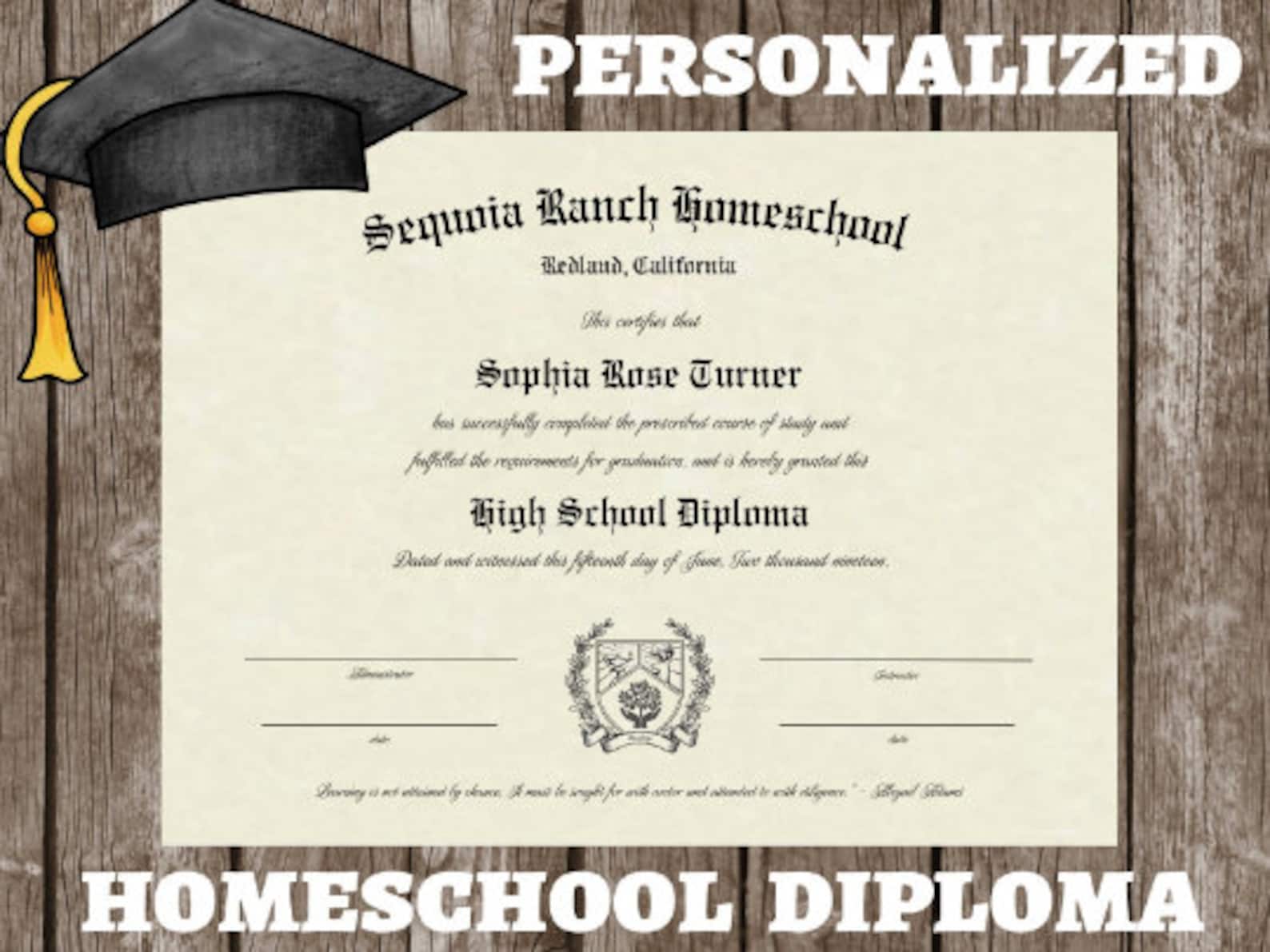 Custom Homeschool Certificate | Etsy