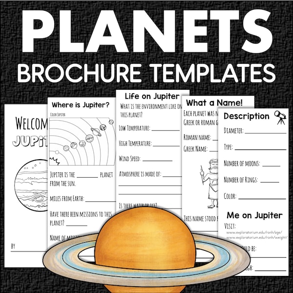 Space Solar System Planets Research Science Activity Travel Brochure Templates Homeschool Classroom Printables