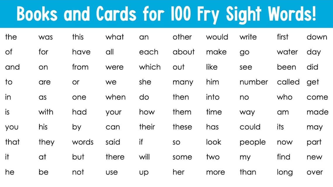 Printable Sight Word Books for 100 High Frequency Words Kindergarten ...