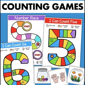 Learning Numbers Printable Games and Worksheets PreK Kindergarten Math Counting Activities