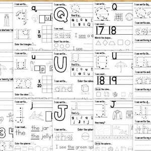 Kindergarten Daily Practice Worksheets FULL YEAR Phonics - Etsy
