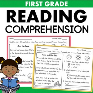 First Grade Reading Comprehension Worksheets Decodable Stories with Questions Homeschool Learn at Home