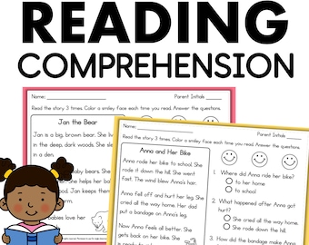 First Grade Reading Comprehension Worksheets Decodable Stories with Questions Homeschool Learn at Home