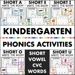 Kindergarten Phonics Worksheets CVC Word Families Printable Learn to Read Activities Homeschool