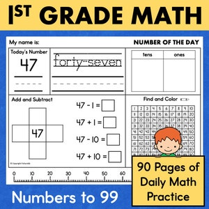 Fiches d'exercices de maths 1ère année sur les nombres à 2 chiffres, les dizaines et les uns, valeur de position, école à la maison et classe imprimables