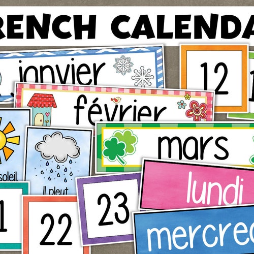 FRENCH Classroom Calendar Printable Etsy