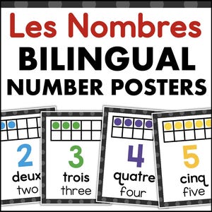 Les Nombres FRENCH Plakaty z liczbami 0-10 Dwujęzyczny wystrój klasy francuskiej