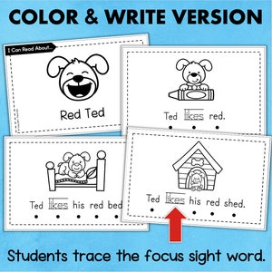 Kindergarten Sight Word Beginning Readers LEARN TO READ Printable Books ...