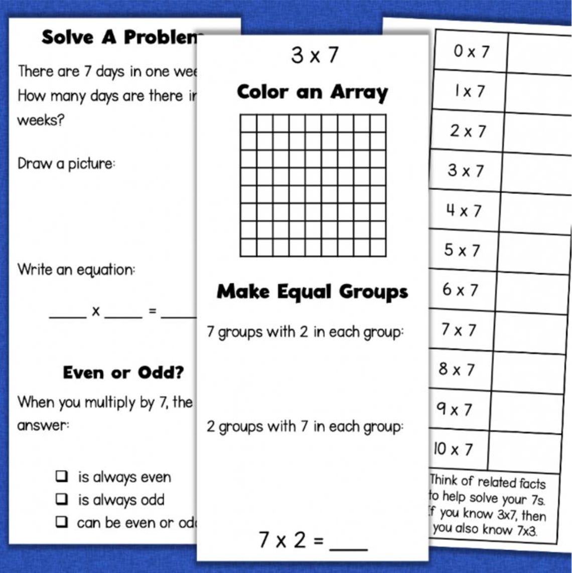 X1 Model Math Multiplication Facts & Strategies Practice X1 Through X10 Tri-fold Math ...