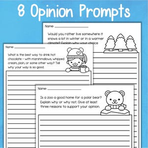 2nd 3rd Grade Writing Prompts and Printable Worksheets Year Long Bundle ...