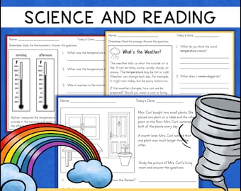 Weather and Seasons Science Reading Worksheets 2nd 3rd Grade Homeschool Classroom Printables