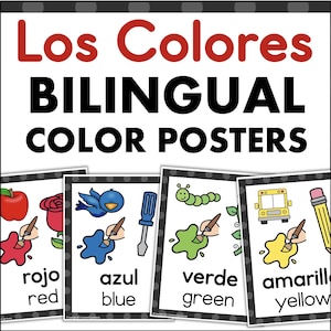 Los Colores SPANISH Color Posters Bilingual Spanish Classroom Decor