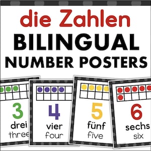 die Zahlen GERMAN Number Posters 0-10 Bilingual German Classroom Decor