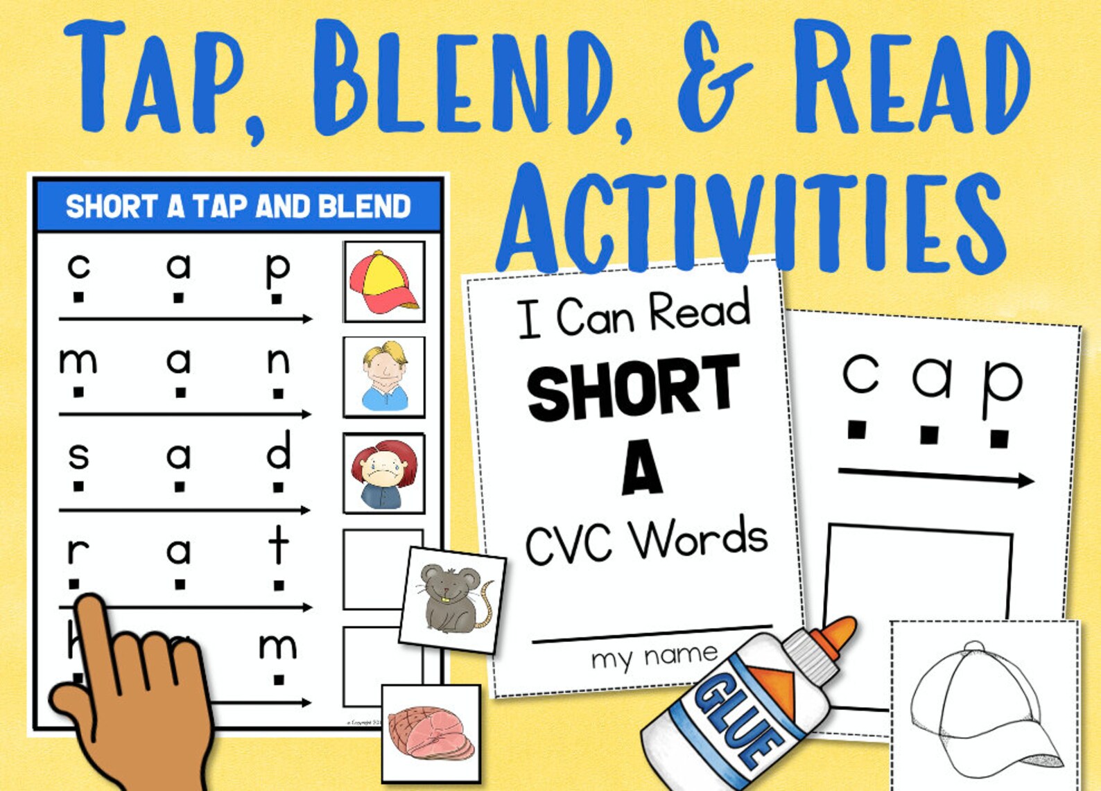 Learn to Read CVC Words Phonics Activities Kindergarten | Etsy