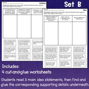 3rd Grade Reading Comprehension Cut & Paste Worksheets With Questions ...