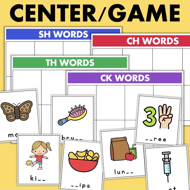 Phonics Learn to Read Words With Digraphs Worksheets Game Kindergarten ...