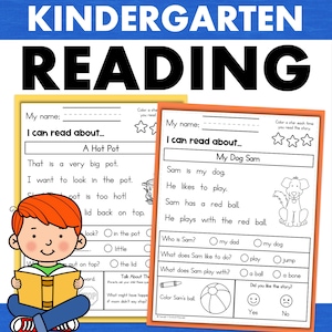 Kindergarten At Home Reading Worksheets - Comprehension Passages - Homeschool Classroom Tutoring