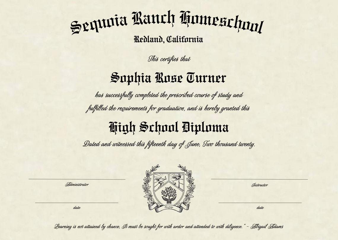 Custom Homeschool Certificate | Etsy