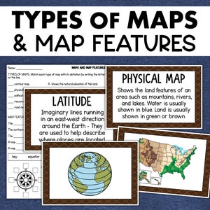 Cartazes e planilhas de habilidades de mapas MAPS Estudos sociais Sala de aula Educação domiciliar Download instantâneo para impressão