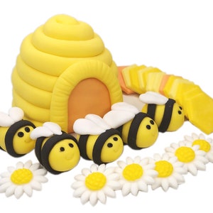 Ensemble de gâteaux UL et Abeilles 5 pièces + tuiles + fleurs /ULK6