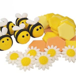 Bee cake set 5 pcs + tiles + flowers /PPK6