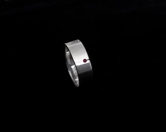 Ring «Signum» - Red symbol, silver with enamel - handmade, jewelry manufacturer Amelang&Lietz