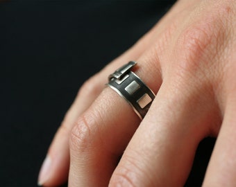 Bague « Super8 » - Bague torsadée, argent, faite main, bijouterie Amelang&Lietz