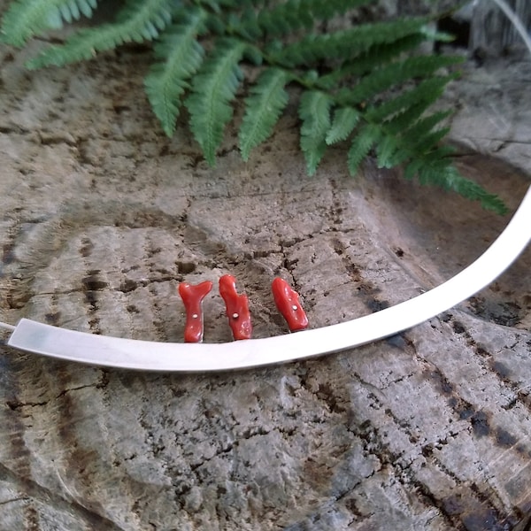 Collier "Aquarium" - Necklace - Necklace with hoop, silver with branch coral - Jewellery Manufacturer Amelang&Lietz, Handmade