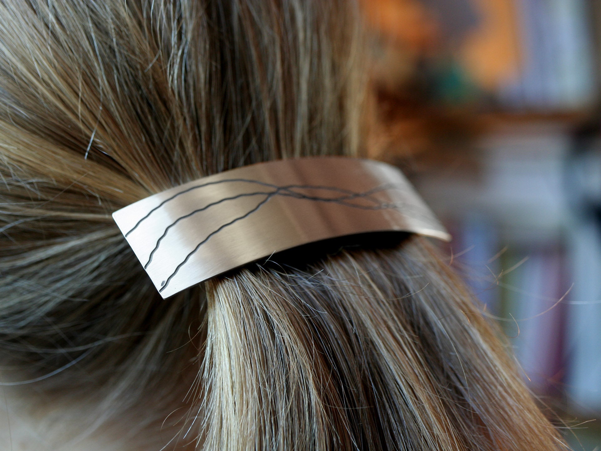 Hair clip «Sinus» - Elegant clip made of nickel silver, handmade, jewelry manufacturer Amelang&Lietz