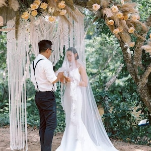 Macrame wedding backdrop - wedding arch- vintage wedding-rustic wedding decoration-large macrame wall hanging- handmade macrame backdrop