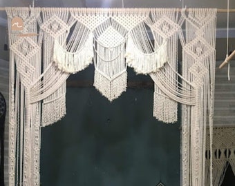 Macrame wedding- Macrame backdrop wedding arch- bohemian wedding-  rustic wedding decor-  large macrame wall hanging- vintage macrame