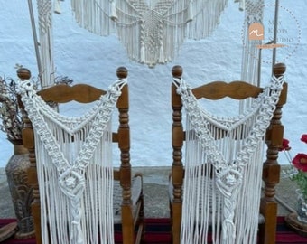 Macrame wedding chair cover, boho wedding decor, decor wedding chair cover