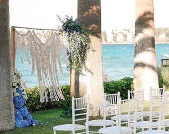 Macrame wedding arch, macrame wedding backdrop, wedding curtain, boho wedding decor