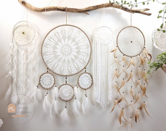White Dreamcatcher Wall Hanging Dreamcatchers Large - Etsy Canada