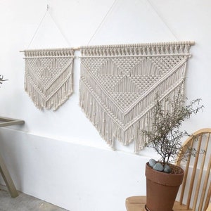Macrame wall hanging vintage -  macrame wall art -  modern macrame/ wall tapestry- woven wall hanging- dorm headboard-handmade macrame