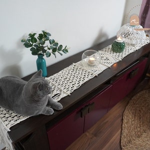 Macrame Table Runner-Boho Table Decor-Bohemian Decoration- Housewarming Gift for Friends or for Women