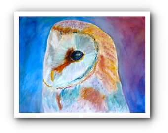 Giclée print - Barn Owl - limited edition of 25. From an original watercolour.