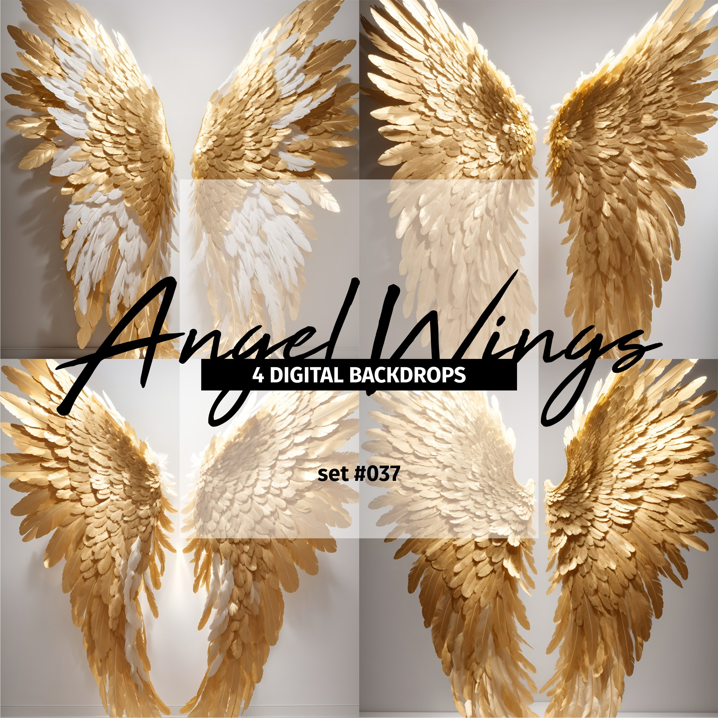 Premium Photo  A gold angel wings on a white background