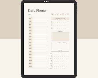 Planificador diario minimalista / Lista de tareas imprimible (Descarga digital)