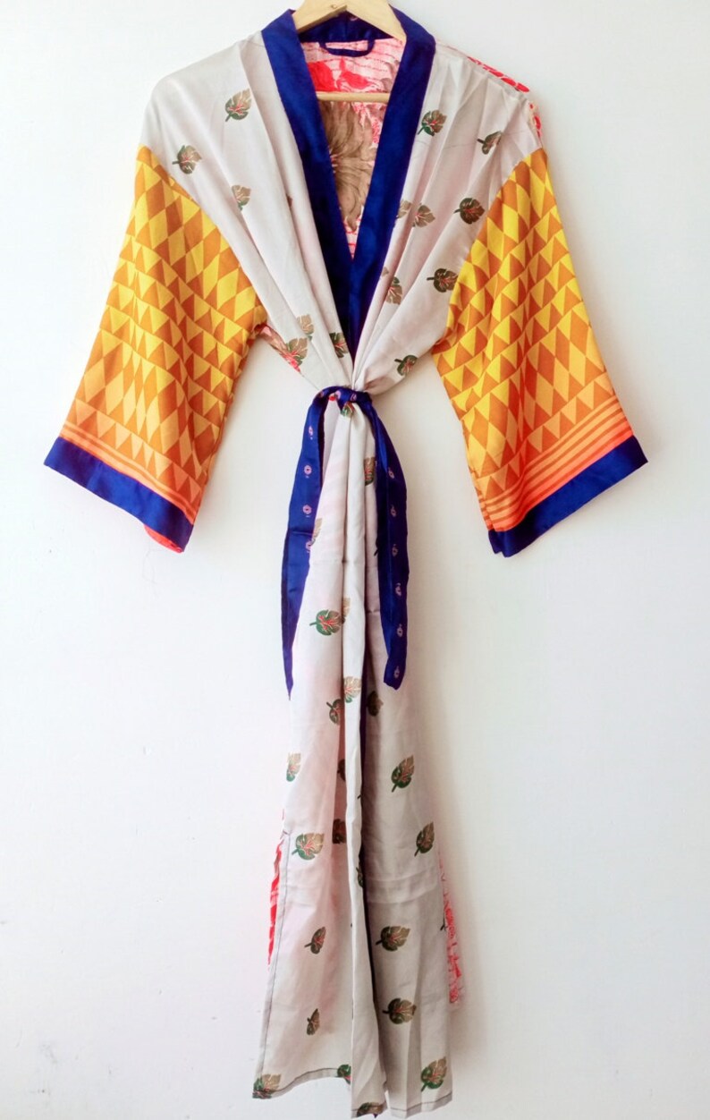 Silk Kimono Robe,Double pocket,Beach dress,Dressing gown,Vintage kimono,Bridesmaid robes,Boho,Bridal Robe,gifts Kimono Dragon At-221