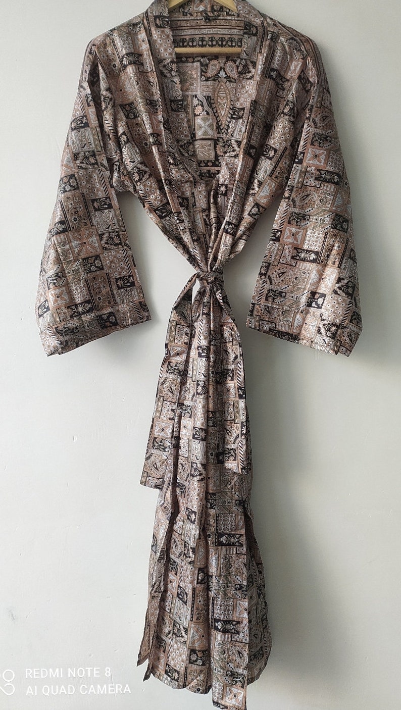 Vintage Silk Saree Kimono Robe For Women Bridesmaid Robes Japanese Robes Kimono Cardigan Beach Wear Robe Saree Kimono Night Costume At-54