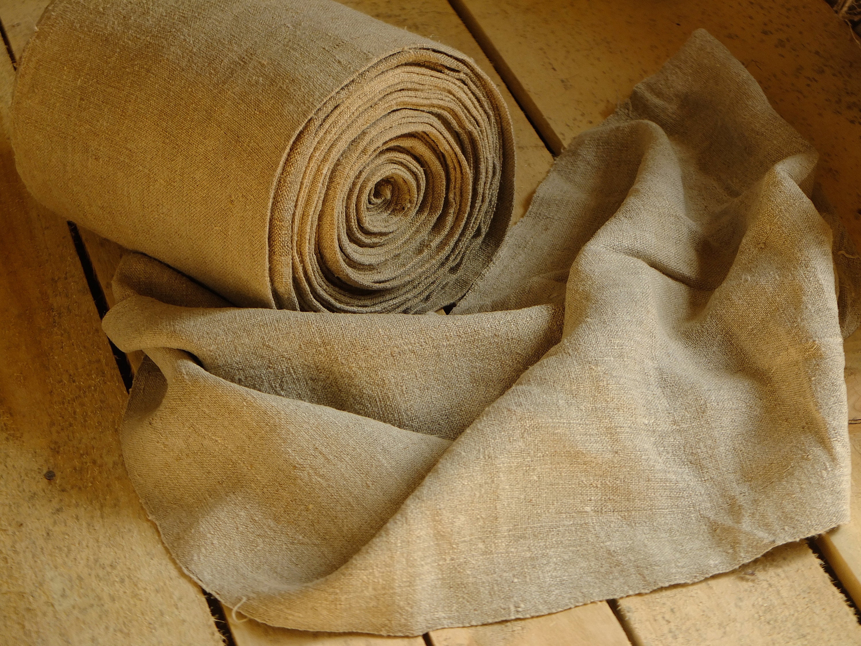 Antique homespun linen fabric by the yard old linen material Etsy