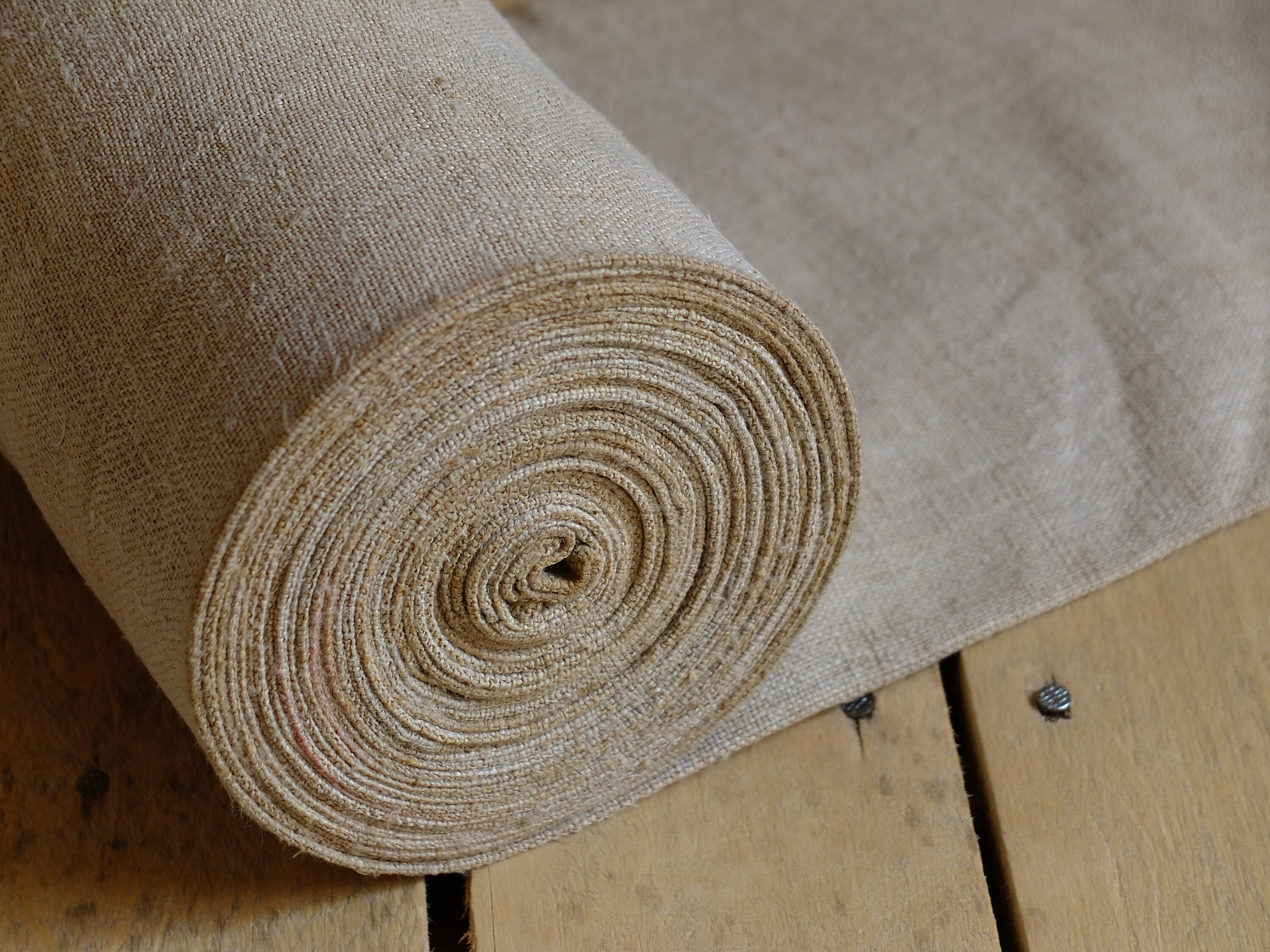 8.69yds/19.3 homespun hemp fabric antique handwoven Etsy