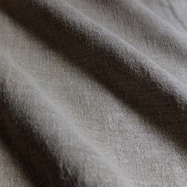 2.65yds/30.3" vintage flax linen fabric, organic homespun linen cloth, antique handwoven linen material, gray european country textile