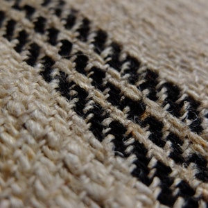 4.75yds/25.6 pure hemp rug runner, antique homespun hemp mat, handwoven striped country runner zdjęcie 8